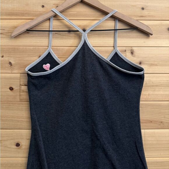 Y2K Old Navy Size XSmall Longline Tunic Racerback Embroidered Heart Tank Top - Picture 10 of 10